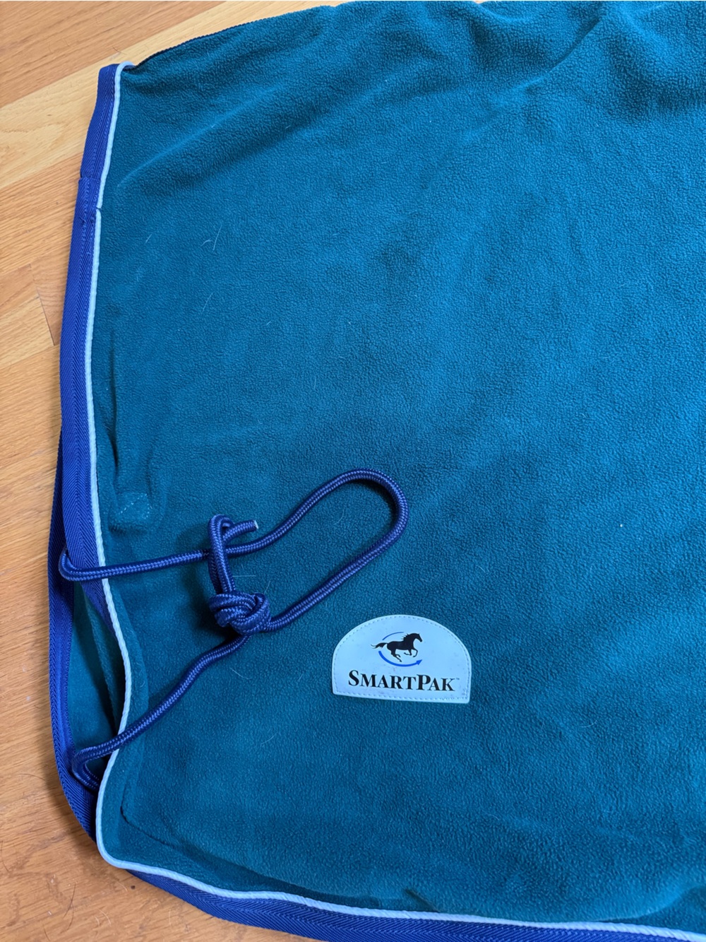 Smartpak Fleece Quarter cooler Horse size L Green w/ navy never been used